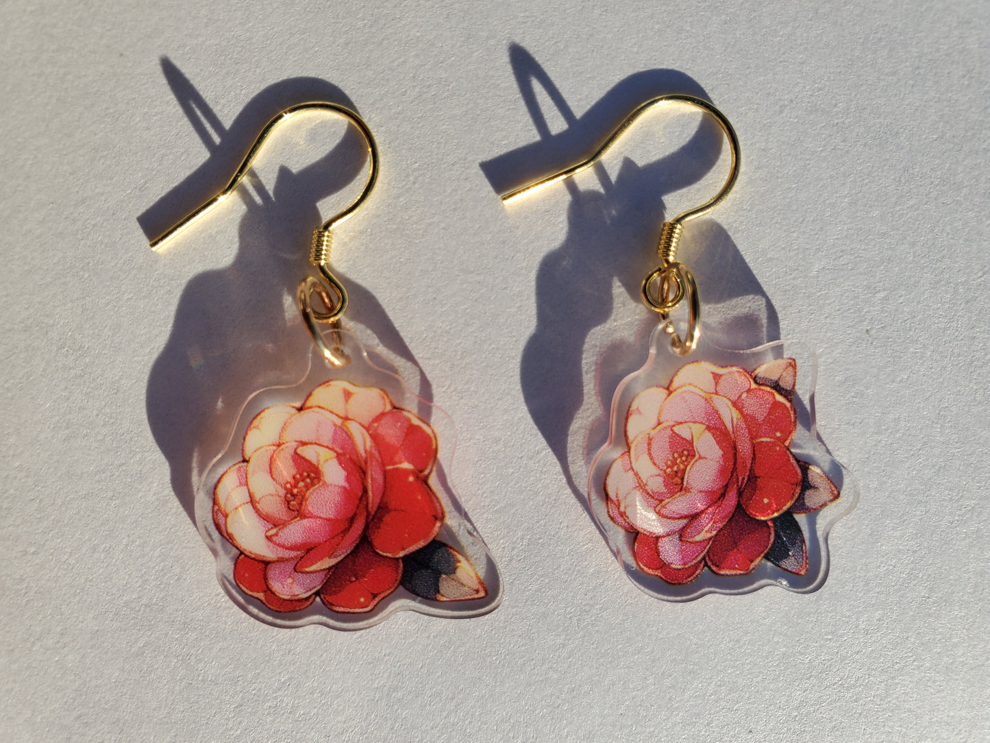 Camellia Flower Earrings – Elegant, Handmade & Lightweight 🌺