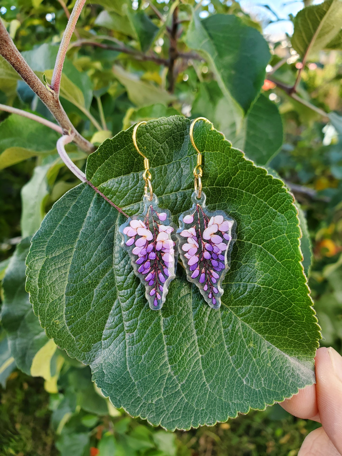 Elegant Wisteria Flower Earrings – Handmade & Nature-Inspired