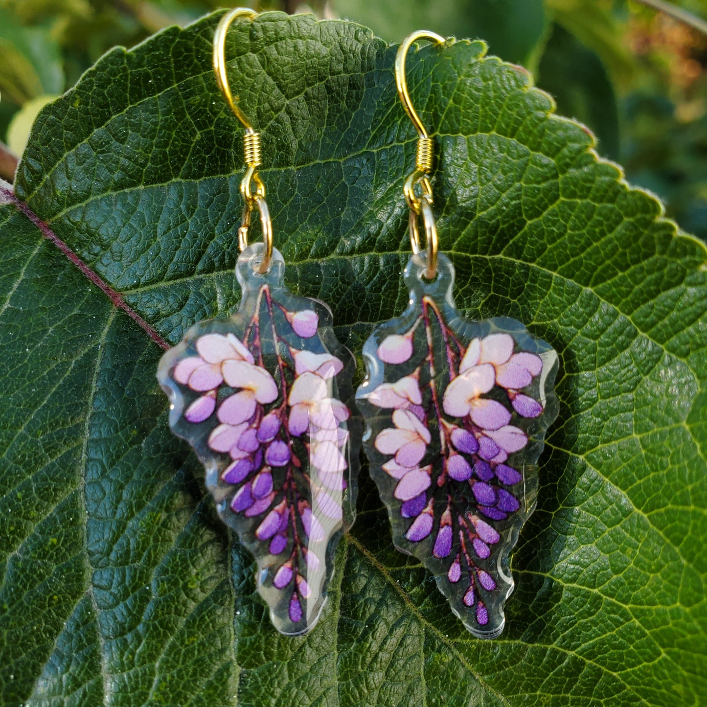 Elegant Wisteria Flower Earrings – Handmade & Nature-Inspired