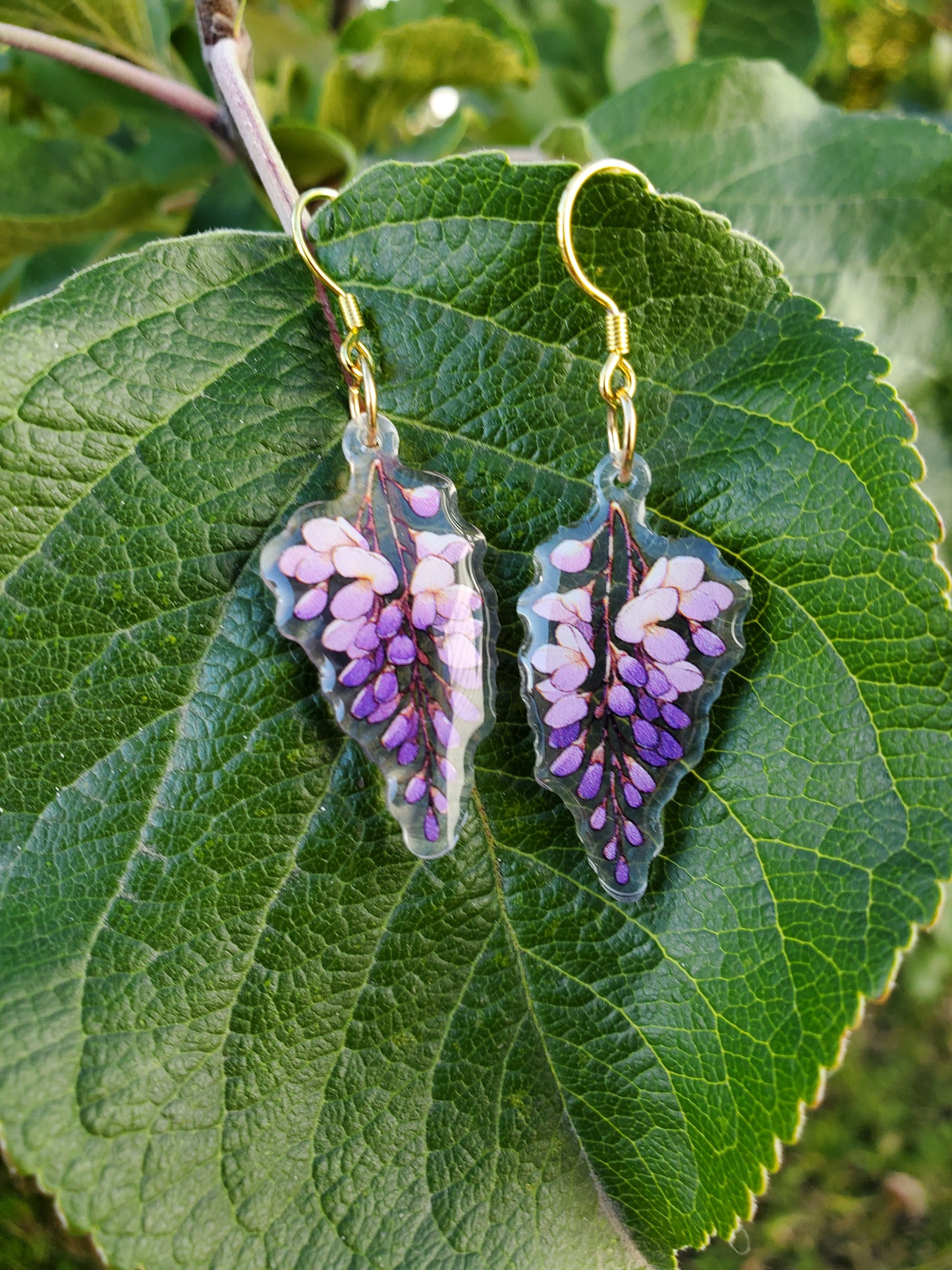 Elegant Wisteria Flower Earrings – Handmade & Nature-Inspired