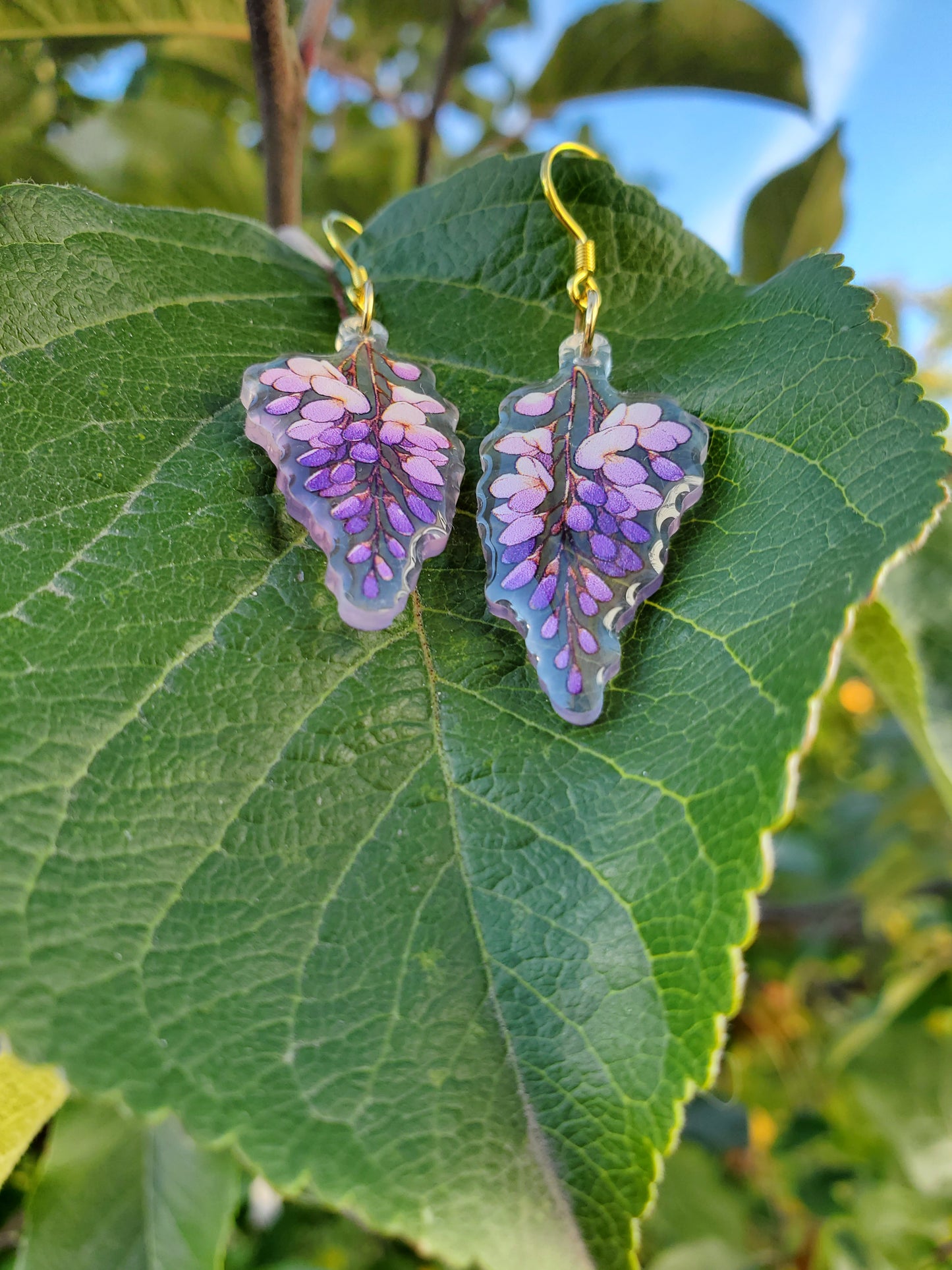 Elegant Wisteria Flower Earrings – Handmade & Nature-Inspired