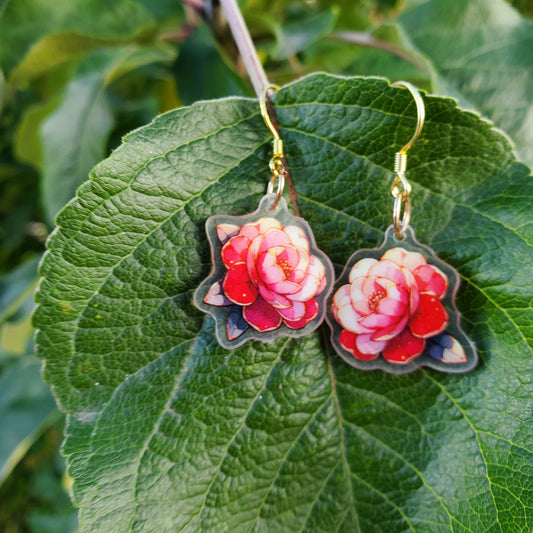 Camellia Flower Earrings – Elegant, Handmade & Lightweight 🌺