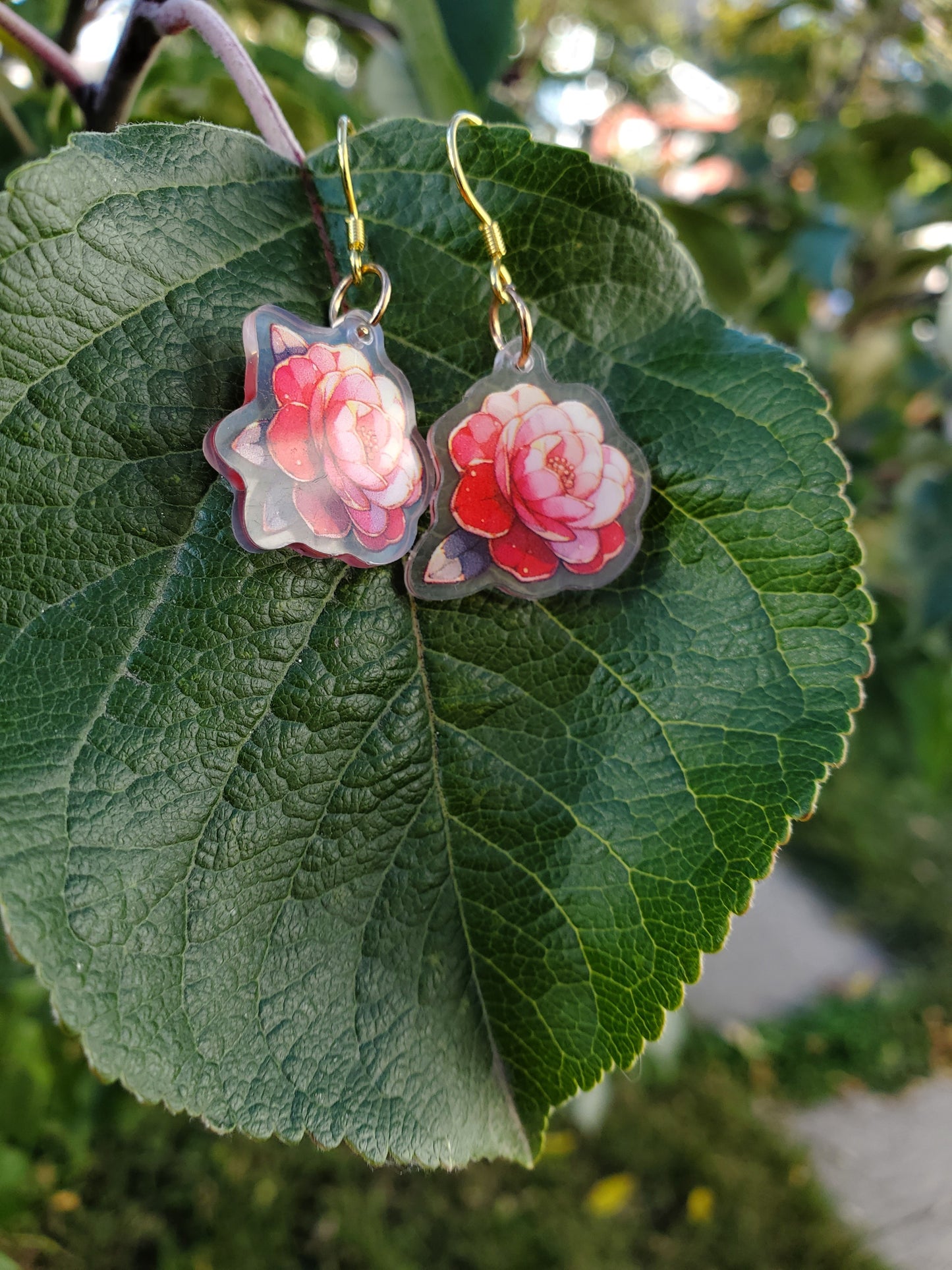 Camellia Flower Earrings – Elegant, Handmade & Lightweight 🌺