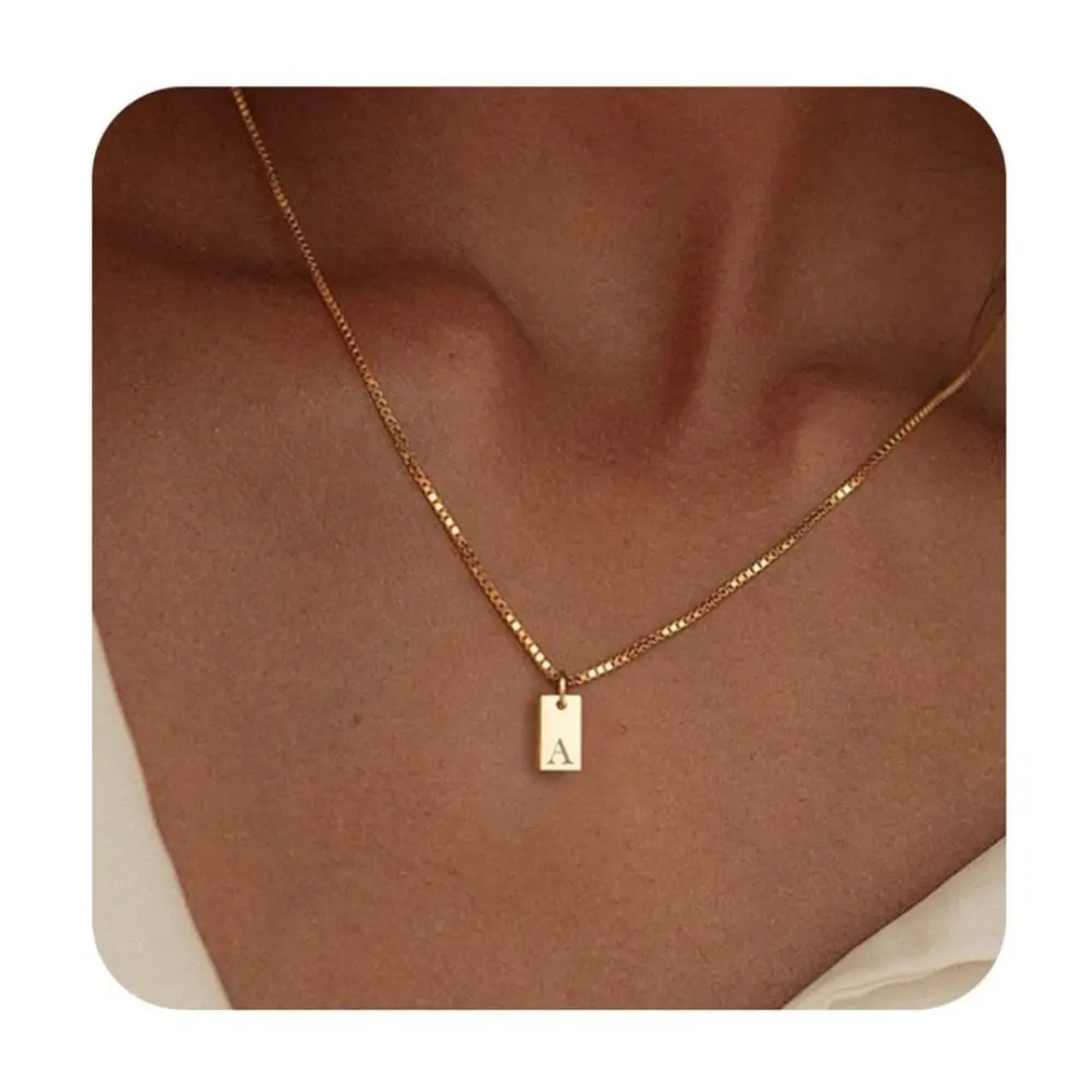 Tag Pendant Initial Necklac