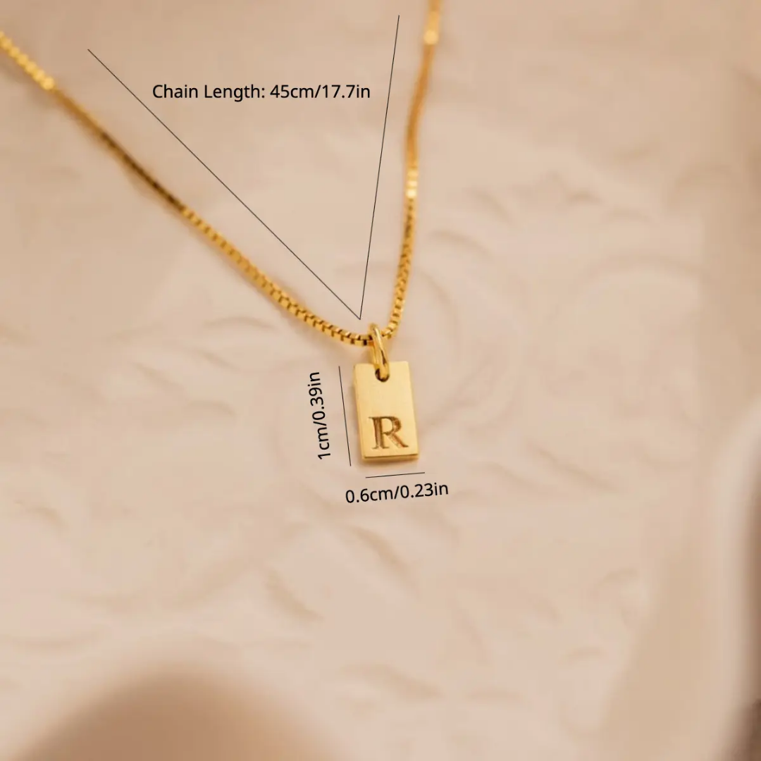 Tag Pendant Initial Necklac